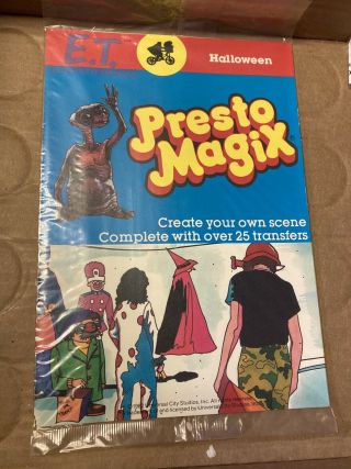 E.  T.  Halloween Presto Magix Rub On Transfers Magic Game 1982