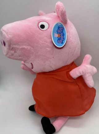 Nwt Peppa Pig Plush Stuffed Animal Highly Detail Multicolor 13.  5 Inch Pink Plush