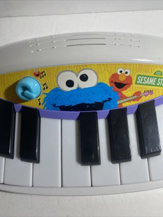 Hasbro Sesame Street ELMO LET ' S ROCK White Piano Keyboard Musical Toy 2010 3