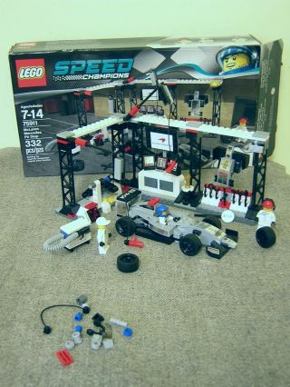 Lego Speed Champions Mclaren Mercedes Pit Stop (75911) ; 100 Complete; 3 Minis