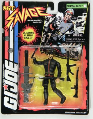 Hasbro 1994 Gi Joe Arah Sgt.  Savage General Blitz Moc C - 8
