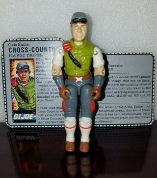 Vintage Gi Joe Arah Cross Country Driver Complete W/file Card 1986 Hasbro