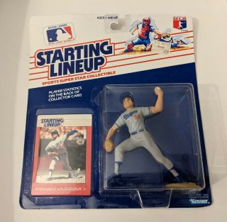1988 Starting Lineup La Dodgers Fernando Valenzuela Baseball Figure & Card