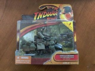 Hasbro Indiana Jones Last Crusade Rare German Soldier With Motorcycle 3.  75”