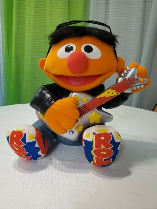 Vintage 1998 Tyco Sesame Street Rock N Roll Singing Ernie Playing Guitar 12 " Toy