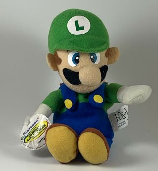 Luigi 1997 Nintendo Bd&a Bean Bag Plush Doll W/ Tag Mario 64 Collectible