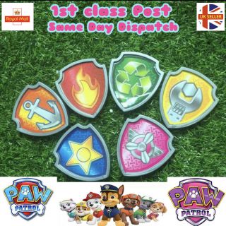 Kids Paw Patrol Cartoon Toy Badge Set Childrens Figures Birthday Bundle Party Uk