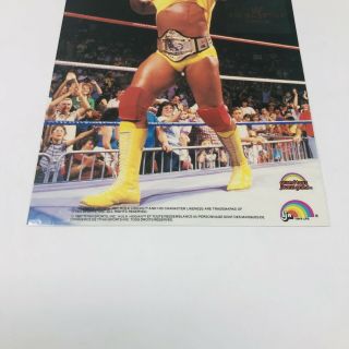 WWF LJN 1988 Series 5 Wrestling Superstars Hulk Hogan Poster Laminated WWE Rare 3