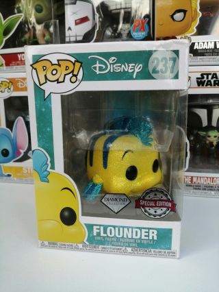 Disney The Little Mermaid Flounder Glitter Exclusive Funko Pop - Box