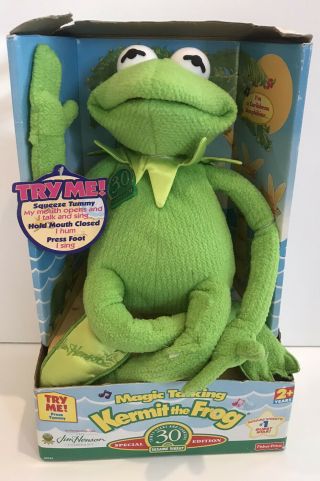 Magic Talking Singing Kermit The Frog Sesame St.  30th Anniv.  Box Vintage Muppet