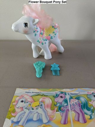 Vintage G1 My Little Pony - Flower Bouquet 1989 - (a Merry - Go - Round Pony)