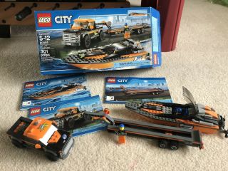 Lego City 60085 Great Vehicles And Powerboat.  Assembled And Box.