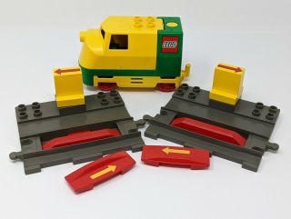 Lego Duplo 2933 Train Engine Track Switcher Yellow Green Vtg But No Sound