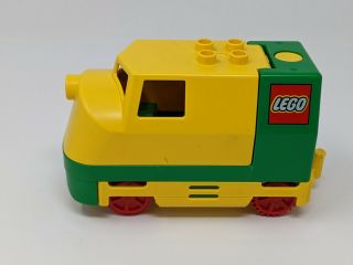 Lego Duplo 2933 Train Engine Track Switcher Yellow Green Vtg but No Sound 2