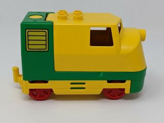 Lego Duplo 2933 Train Engine Track Switcher Yellow Green Vtg but No Sound 3