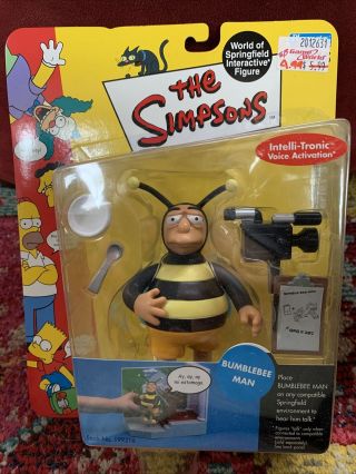2001 The Simpsons Series 5 World Of Springfield Bumblebee Man Interactive Figure
