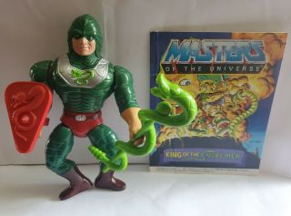 Vintage 1985 Mattel Motu He - Man Masters Of Universe King Hiss Complete,  Comic