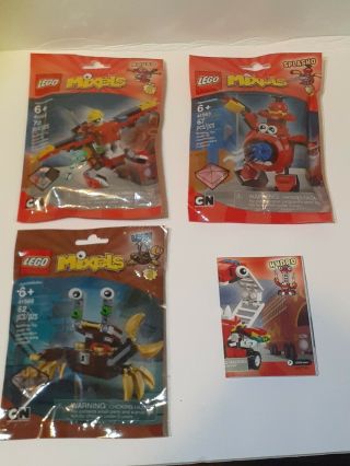 Lego Mixels Series 8 Retired Set Mcfd Aquad,  Splasho & Lewt /w Hydro Booklet