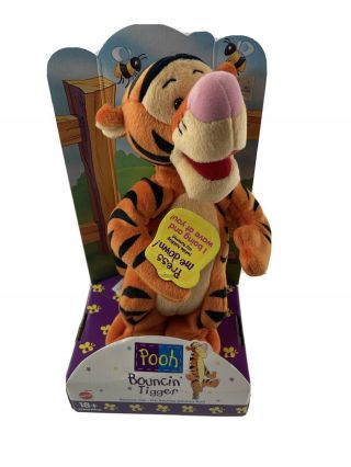 Vintage Disney Mattel 1997 Bouncing Tigger Toy Plush Winnie The Pooh