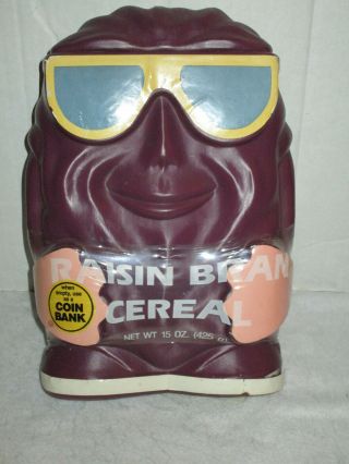 Vintage California Raisins Cereal Box Bank 13 " Tall Sunglasses