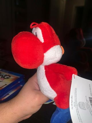 Yoshi Red Authentic Nintendo Mario 6 Inch Plush With Tags Rare