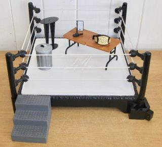 Wwe Wrestling Ring & Breakable Table & Steel Chair Accessories Play Set