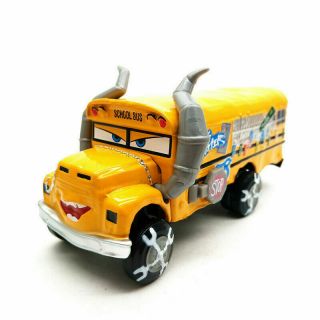 Disney Pixar Cars Miss Fritter School Bus Metal 1:55 Diecast Toy Kids Gift Loose