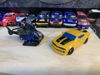 2 Transformers Mini Figure Autobot Bumblebee & Deceptacon Helicopter Jolt