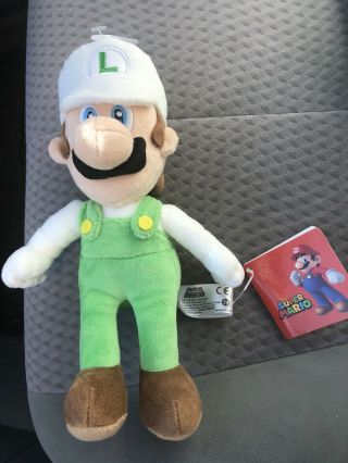 Fire Luigi 9 " Plush Mario Series Little Buddy 8.  5 " Plush Nwt Htf