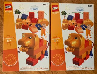 2 Discontinued Lego Duplo Explore Imagination Jungle Safari Adventure Lion 3513