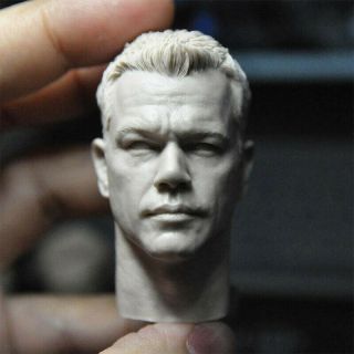 Custom 1/6 Scale Bourne Identity Matt Damon Head Sculpt Unpainted Fit 12 " Figure