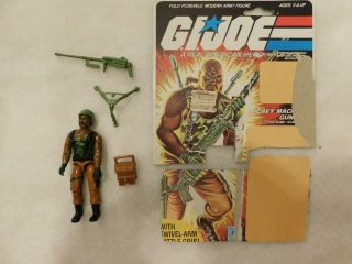 Vintage 1984 Gi Joe Roadblock Heavy Machine Gunner With File Card Complete