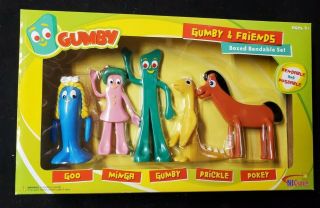 Gumby & Friends - 5 Bendable Classic Tv Series Figures Retro Bendy