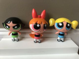 Powerpuff Girl Set Of 3 Toy Figures 2000 Cartoon Network