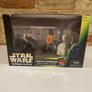 Star Wars Power Of The Force 1997 “cantina Showdown” Kenner,  Vintage Nib