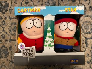South Park Set Of 2 Plush Soft Toys Cartman Stan Fun 4 All 1998 Vintage