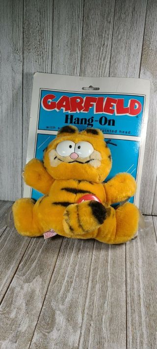 Vintage Hang On Garfield Attack Cat Plush Suction Cup Window Cling 1981