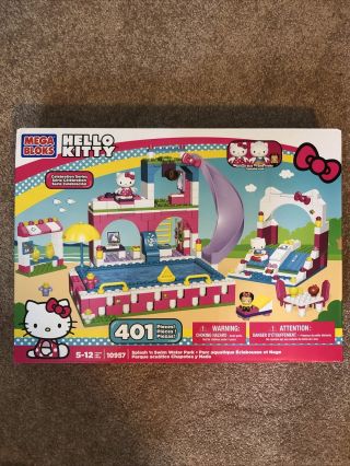 Hello Kitty Mega Bloks 401 Pc Splash & Swim Water Park Playset - - & Lk