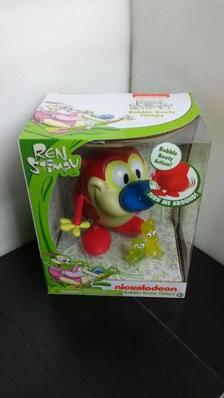 Just Play Nickelodeon Ren And Stimpy Bobble Booty Stimpy With Nose Goblins Rare