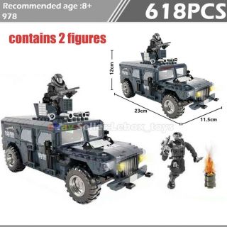 Building Blocks Military Series Swat Ford F550 Model Army Figures Kids Diy Toys
