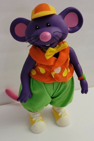Vintage Bananas In Pajamas Purple Rat Mouse Plush Toy Doll W/ Sound 1995 Tomy