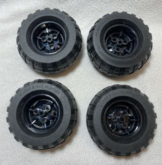 4 Lego 81.  6 X 38r Technic Wheels & Black Rims Tire