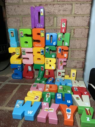 Vintage Tyco Sesame Street Alphabet Letters A - Z Numbers 1 - 10 Plastic Complete