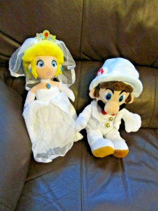 Mario Bros.  Wedding Bride Princess Peach And Groom Mario Plush