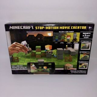Minecraft Stop - Motion Movie Creator W/spider Jockey Alex Zombies Box