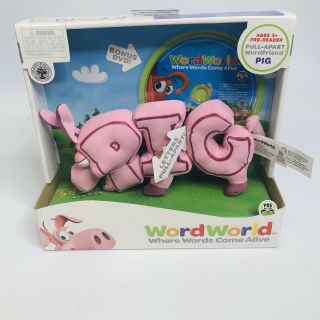 Word World Pig Pull Apart Magnetic Plush Toy & Dvd Wordworld Pbs Kids Show