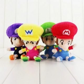 Cute Mario Bros Mario Luigi Wario Waluigi Baby 5” 13cm Plush Doll