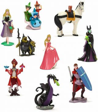 Disney Sleeping Beauty Aurora Deluxe Figurine Figures Figure 9 Piece Set
