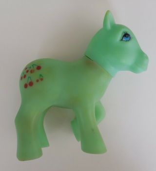 My Little Pony Vintage Light Green Cherry Jubilee Squeaky Butt By Bisanti Rare