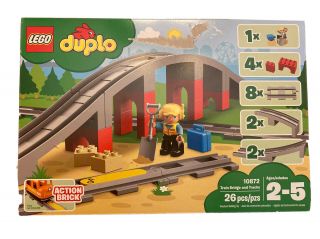 Lego Duplo 10872 26 Piece Train Bridge & Track